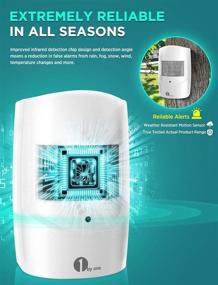 img 2 attached to 🏡 1byone Motion Sensor Driveway Alarm - 1000ft Operating Range, 36 Melodies - Home Security Alert System with Plug-in Receiver & Weatherproof PIR Motion Detector - Protect Indoor/Outdoor Property