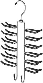 img 1 attached to 🔗 Chrome and Black Swivel Tie Hanger with Belt Loops by Whitmor