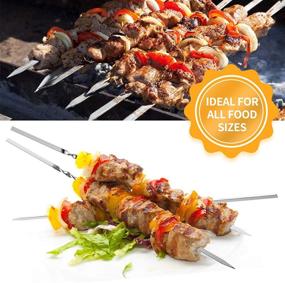 img 2 attached to 🍢 Kerkors Kabob Skewers - 14'' Flat Metal BBQ Skewers (Set of 20) for Grilling - Stainless Steel Reusable BBQ Sticks with Portable Storage Bag