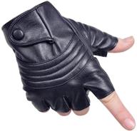 🧤 leather driving gloves with fingerless design for enhanced grip and durability logo