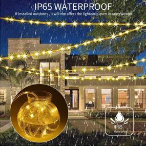 img 3 attached to Outdoor Solar Rope Lights with Remote Control, Waterproof LED Rope Lights for Outdoor Use - 33ft 100 LED Warm White Tube Lights, 8 Modes, Decorative Lighting, 1 Pack