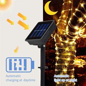 img 2 attached to Outdoor Solar Rope Lights with Remote Control, Waterproof LED Rope Lights for Outdoor Use - 33ft 100 LED Warm White Tube Lights, 8 Modes, Decorative Lighting, 1 Pack