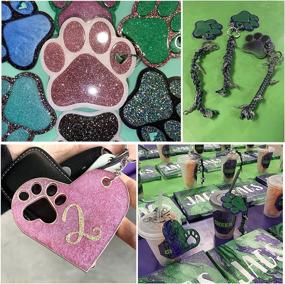 img 3 attached to 🐾 Набор из 4 форм для изготовления кейчейнов с отпечатками лапы, из силикона и смолы MityRain в виде сердца с лапцем собаки, а также с 20 кольцами для ключей для создания подарков на День Матери и День Валентина, для полимерной глины, значков для собак и украшения тортов.