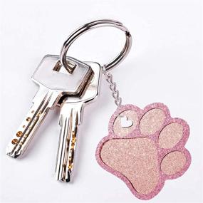 img 1 attached to 🐾 Набор из 4 форм для изготовления кейчейнов с отпечатками лапы, из силикона и смолы MityRain в виде сердца с лапцем собаки, а также с 20 кольцами для ключей для создания подарков на День Матери и День Валентина, для полимерной глины, значков для собак и украшения тортов.