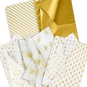 img 4 attached to 50 Sheets Bulk Gold Tissue Paper for Gift Wrapping - Metallic White Gold Tissue Paper for DIY Crafts, Shipping, and Gift Bags - 20 * 27.6 inches