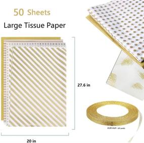 img 2 attached to 50 Sheets Bulk Gold Tissue Paper for Gift Wrapping - Metallic White Gold Tissue Paper for DIY Crafts, Shipping, and Gift Bags - 20 * 27.6 inches