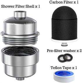 img 1 attached to 💧 15-Stage Shower Head Filter for Hard Water - Activated Carbon, Chlorine, and Fluoride Removal - Enhances Skin, Hair, and Nail Condition - Includes Filter Cartridges