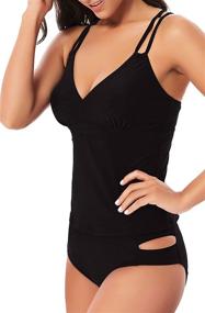 img 2 attached to Vogueric Womens Tankini V Neck Bathing