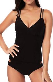 img 4 attached to Vogueric Womens Tankini V Neck Bathing