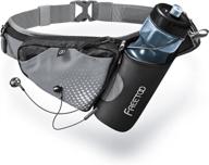 🏃 freetoo ultra-light running belt with 28oz water bottle holder - hydration pack with large phone pocket up to 6.5" - perfect for running and walking (black-gray) логотип