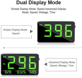 img 1 attached to 🚗 VJOYCAR C80 Универсальное головное отображение GPS-цифровой спидометр MPH для автомобилей с одометром, предупреждением о усталости, 4,5-дюймовым большим экраном, автомобильный инструмент.
