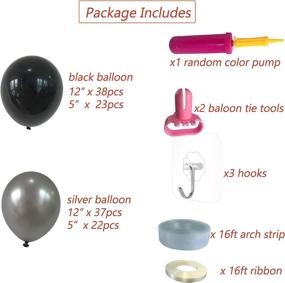 img 3 attached to 🎈 Balloon Arch Garland Kit with 120 Latex Balloons, Balloon Pump Included - Silver and Black