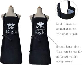 img 1 attached to 👨 Water Resistant 2 Pack Adjustable Bib Apron with 2 Pockets for Men and Women Chefs - Ideal Cooking and Baking Aprons, Black