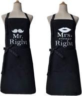 👨 water resistant 2 pack adjustable bib apron with 2 pockets for men and women chefs - ideal cooking and baking aprons, black logo