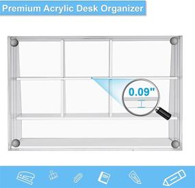 img 2 attached to 📐 VITVITI Acrylic Desk Organizer: Upgraded Clear Pencil Organizer with 7 Compartments, Drawer, and 500+ Pencils Capacity - Perfect for Office/Art Supplies