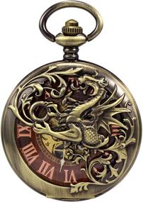 img 2 attached to 🐉 Treeweto Antique Dragon Mechanical Skeleton Men's Wristwatches