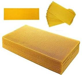 img 4 attached to 🐝 EatingBiting 10pcs 20cm x 41cm Natural Beeswax Candlemaking Sheets: Beekeeping Tools for Honeycomb Nest Box and Foundation