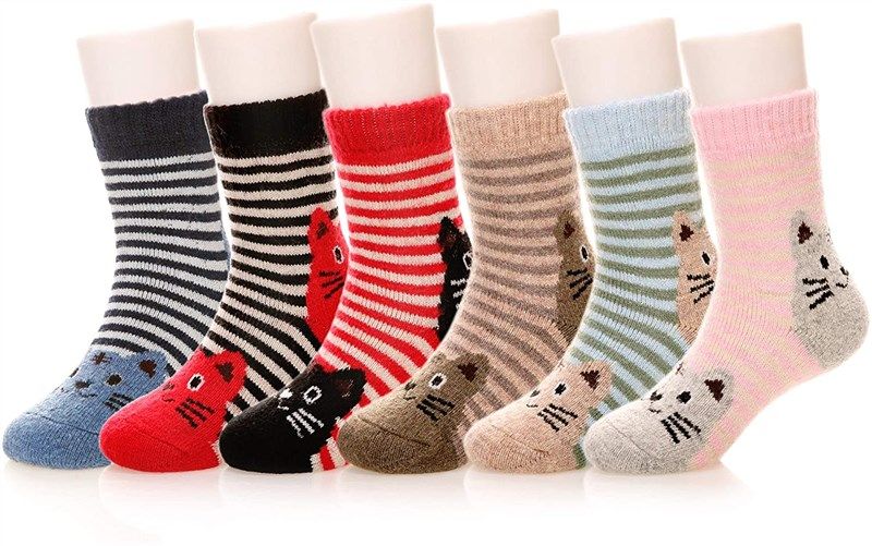 Eocom 6 Pairs Children's Winter Warm Wool Socks Kids Boys Girls Socks (1-3  Years, Cartoon Car) : : Clothing, Shoes & Accessories