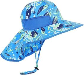 img 4 attached to 🧢 Aenmt Kids Sun Hats: Ultimate Sun Protection Hat for Age 3-12 with Adjustable Large Brim and Neck Flap