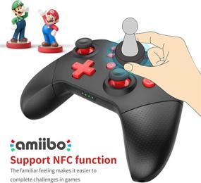 img 2 attached to GCHT GAMING Wireless Pro Controller for Nintendo Switch/Switch Lite with 🎮 Wakeup Console, Amibo/NFC, Turbo, Gyro Axis, and Vibration Functions in Black Rad