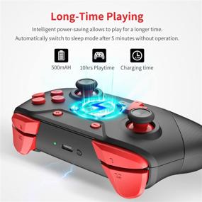 img 1 attached to GCHT GAMING Wireless Pro Controller for Nintendo Switch/Switch Lite with 🎮 Wakeup Console, Amibo/NFC, Turbo, Gyro Axis, and Vibration Functions in Black Rad