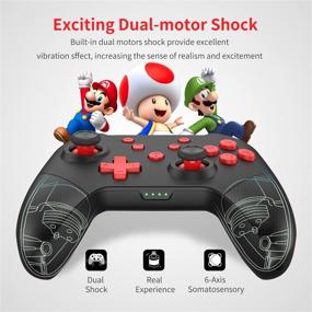 img 3 attached to GCHT GAMING Wireless Pro Controller for Nintendo Switch/Switch Lite with 🎮 Wakeup Console, Amibo/NFC, Turbo, Gyro Axis, and Vibration Functions in Black Rad