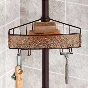 img 1 attached to 🚿 Enhanced InterDesign Rain Corner Shower Caddy - Versatile Bathroom Storage Shelves for Shampoo, Conditioner, and Soap, in Sand/Bronze