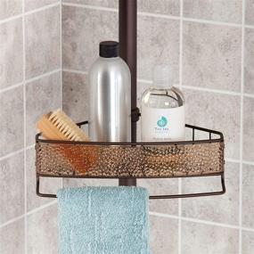 img 2 attached to 🚿 Enhanced InterDesign Rain Corner Shower Caddy - Versatile Bathroom Storage Shelves for Shampoo, Conditioner, and Soap, in Sand/Bronze