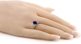 img 2 attached to 💍 925 Sterling Silver Blue Sapphire Women's Engagement Ring - 2.35 Cttw, Oval 8X6MM - Gemstone Birthstone - Size 5, 6, 7, 8, 9 Available