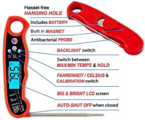 img 1 attached to 🌡️ Versatile Waterproof Meat Thermometer for Cooking, Grilling, and Smoking - Boucher Daniel’s BBQ, Milk, Oil, Yogurt, Meat, Candy, and Food Thermometer. Instant Read Digital Thermometer for Kitchen & Outdoor Cooking