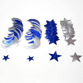 img 2 attached to 🌟 Decor365 Royal Blue Silver Stars and Moon Garlands Kit: Twinkle Little Star Party Decor Perfect for Birthdays, Weddings, Baby Showers, Christmas, Nursery, and Ramadan