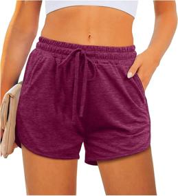 img 3 attached to Aloodor Shorts Women Running Pockets Sports & Fitness