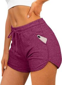 img 4 attached to Aloodor Shorts Women Running Pockets Sports & Fitness