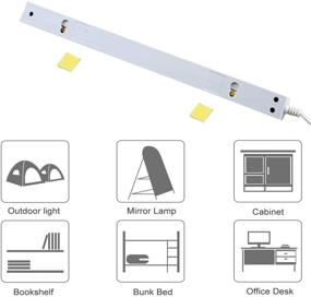 img 1 attached to Pack of 2 USB LED Bar Lights, 3W 3 Feet Wire with 11 Inch Extension, 130 Lumens for Camping, Emergency, Reading, Night Light