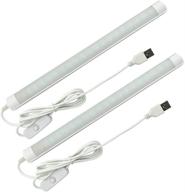 pack of 2 usb led bar lights, 3w 3 feet wire with 11 inch extension, 130 lumens for camping, emergency, reading, night light логотип