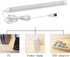 img 2 attached to Pack of 2 USB LED Bar Lights, 3W 3 Feet Wire with 11 Inch Extension, 130 Lumens for Camping, Emergency, Reading, Night Light