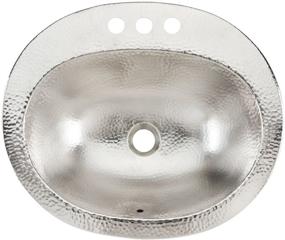 img 2 attached to 💧 Sinkology BOD-0903BRN Dalton Drop-in Handcrafted Bathroom Sink, 20", Hammered Nickel - Exceptional Quality and Unique Design