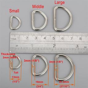 img 2 attached to 🔗 CrocSee Metal D Ring 3/4 inch - Non Welded Nickel Plated Pack of 100 (Middle) - Sturdy and Reliable Fasteners for Various Projects