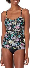 img 4 attached to 👙 Chic and Flattering Coastal Blue Women's Twist Front Bandeau Tankini Top: A Summer Essential