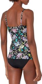 img 3 attached to 👙 Chic and Flattering Coastal Blue Women's Twist Front Bandeau Tankini Top: A Summer Essential