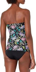 img 2 attached to 👙 Chic and Flattering Coastal Blue Women's Twist Front Bandeau Tankini Top: A Summer Essential