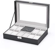 📦 nex watch box: stylish and practical lockable leather organizer with 8 slots and ring storage for women and men logo