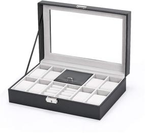img 4 attached to 📦 NEX Watch Box: Stylish and Practical Lockable Leather Organizer with 8 Slots and Ring Storage for Women and Men