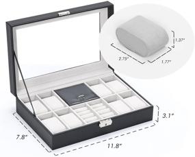 img 3 attached to 📦 NEX Watch Box: Stylish and Practical Lockable Leather Organizer with 8 Slots and Ring Storage for Women and Men