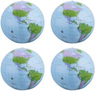 🌍 sbyure 4 pack 16 inches inflatable globe: perfect for beach play, party bags, and teaching fun! логотип