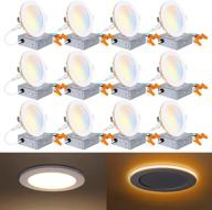 🔆 hykolity 12 pack 4 inch led recessed ceiling light with night light, high color rendering index (cri) of 90, energy efficient 10.5w (equivalent to 80w), 850lm, selectable color temperature (2700k/3000k/3500k/4000k/5000k), dimmable can-killer downlight, j-box included логотип