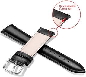 img 2 attached to 🔗 SONGDU Release Leather Replacement Stainless: Superior Quality Watch Band Upgrade for Enhanced Style and Durability