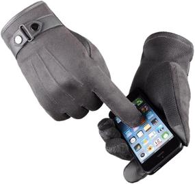 img 2 attached to Tomily Men's Texting Touchscreen Gloves & Mittens for Outdoor Cycling - Essential Accessories!