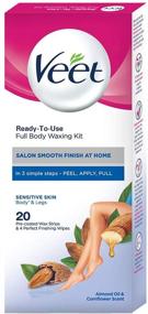 img 4 attached to Veet Full Body Waxing Kit - Sensitive Skin: Gently Remove Hair with 20 Wax Strips