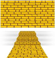 🟡 yellow brick road floor runner & wall backdrop set - 2 sheets, 4.5 x 9 feet size, ideal for princess decorations, halloween cosplay party decor logo